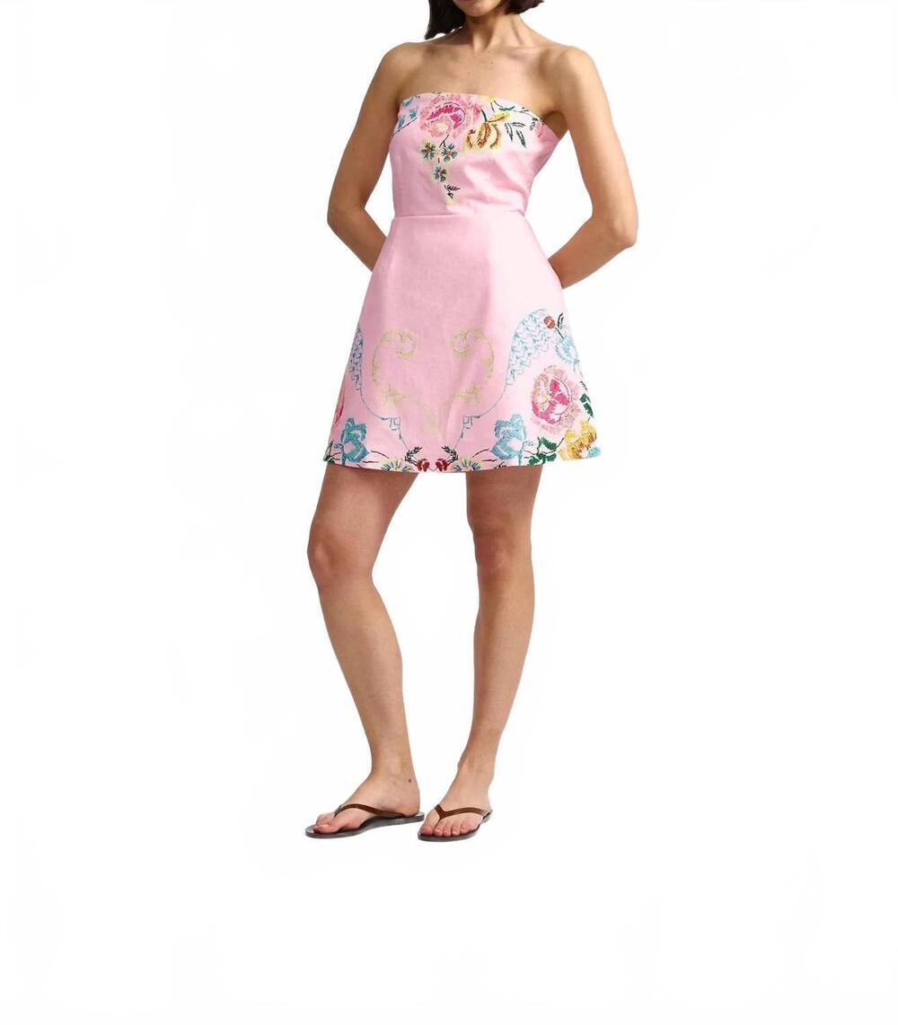NEW ASTON STUDIO beatrix mini dress in pink multi